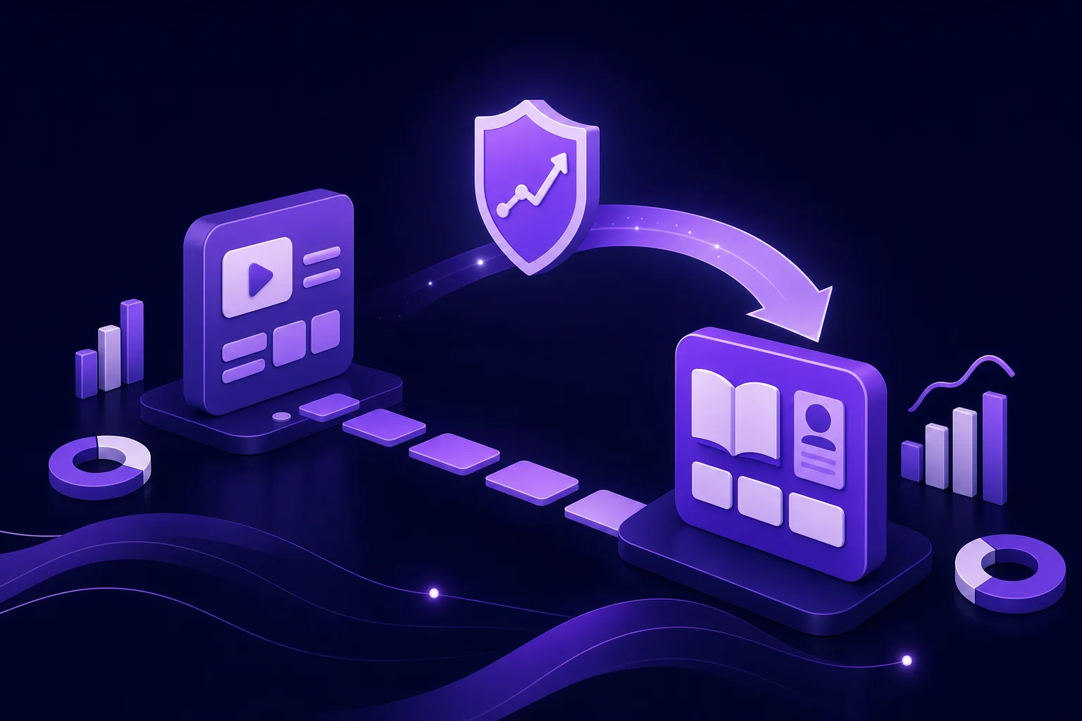 url redirect seo — cross-cutting editorial illustration