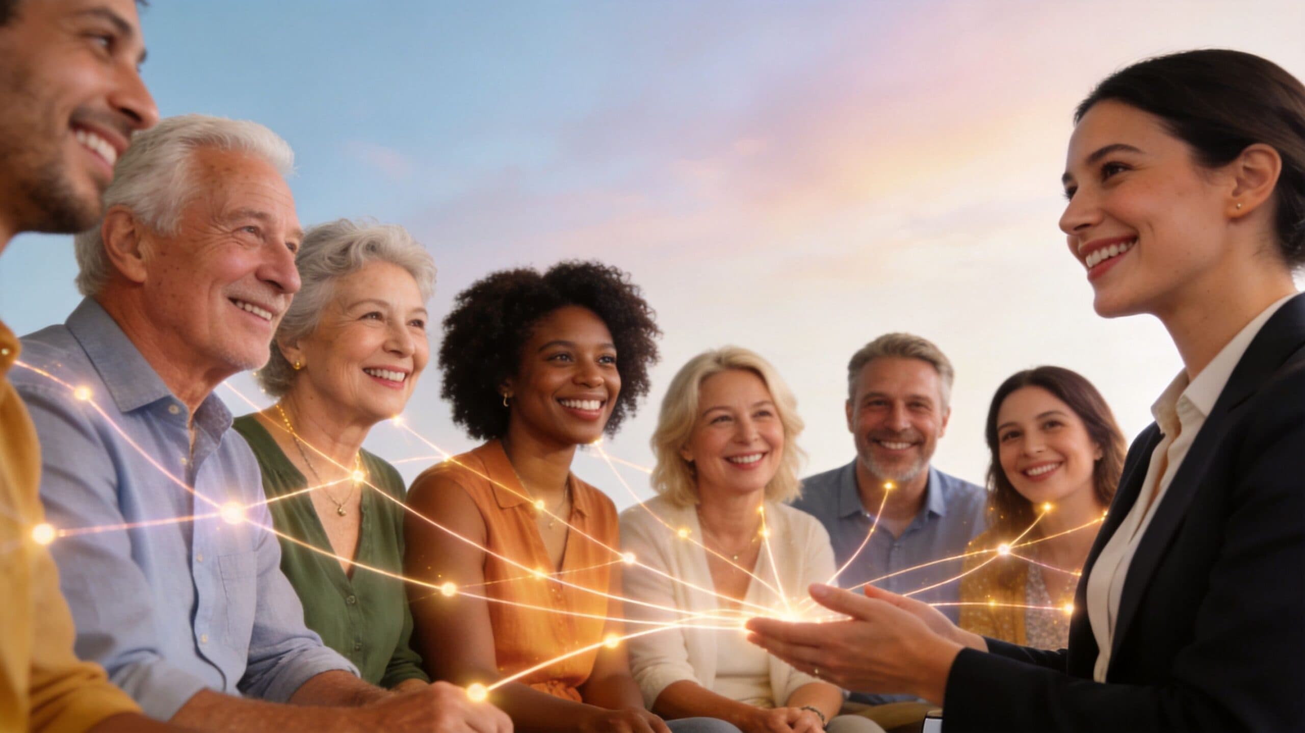 A diverse group of people sitting in a circle, engaged in a collaborative coaching business meeting session.
