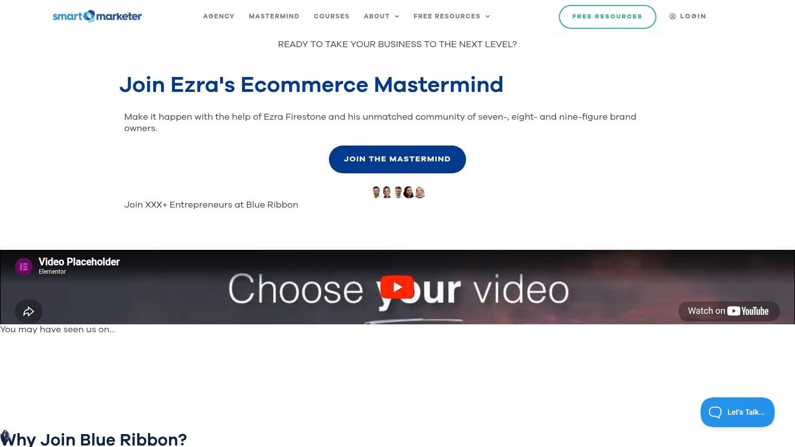 Blue Ribbon Mastermind (Smart Marketer – Ezra Firestone)