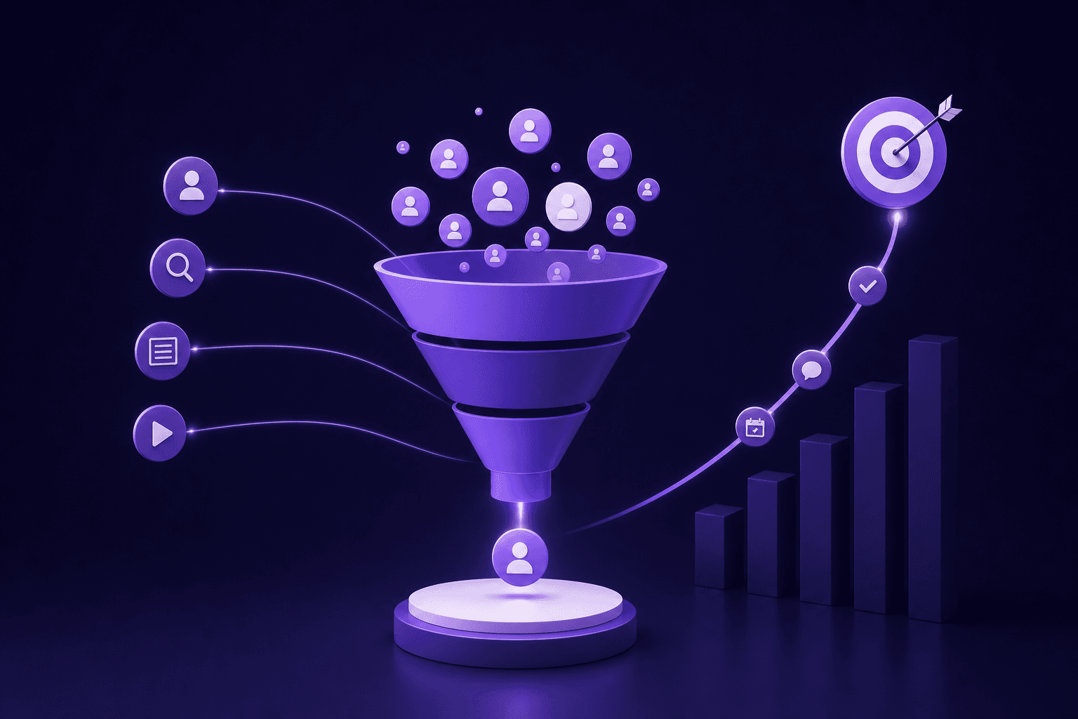 coaching sales funnel — coaching editorial illustration
