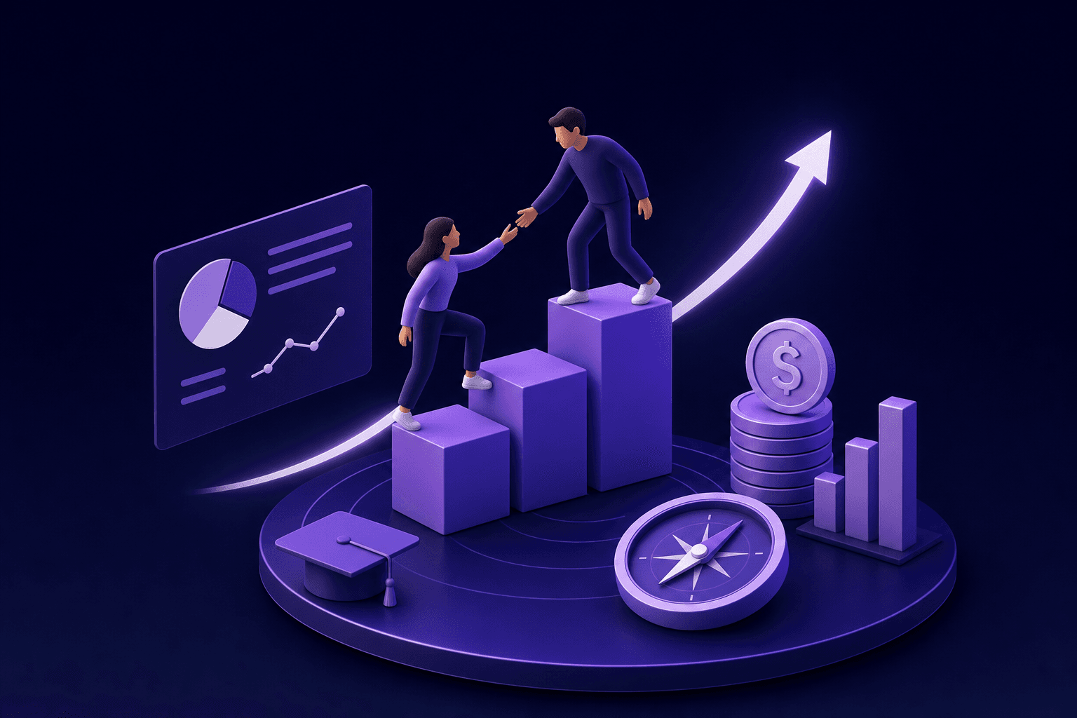 how to price a mentorship program — mentoring editorial illustration