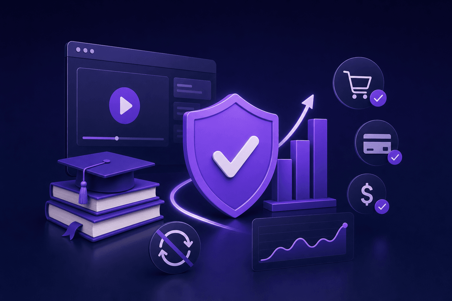 reduce online course refunds — courses editorial illustration