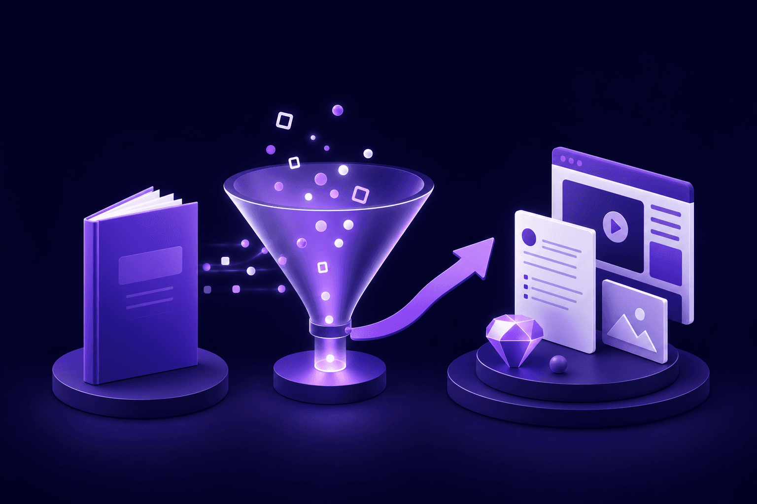 ebook to course funnel — ebooks editorial illustration