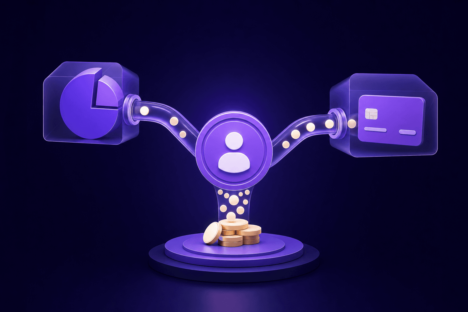platform fee vs processor fee — cross-cutting editorial illustration