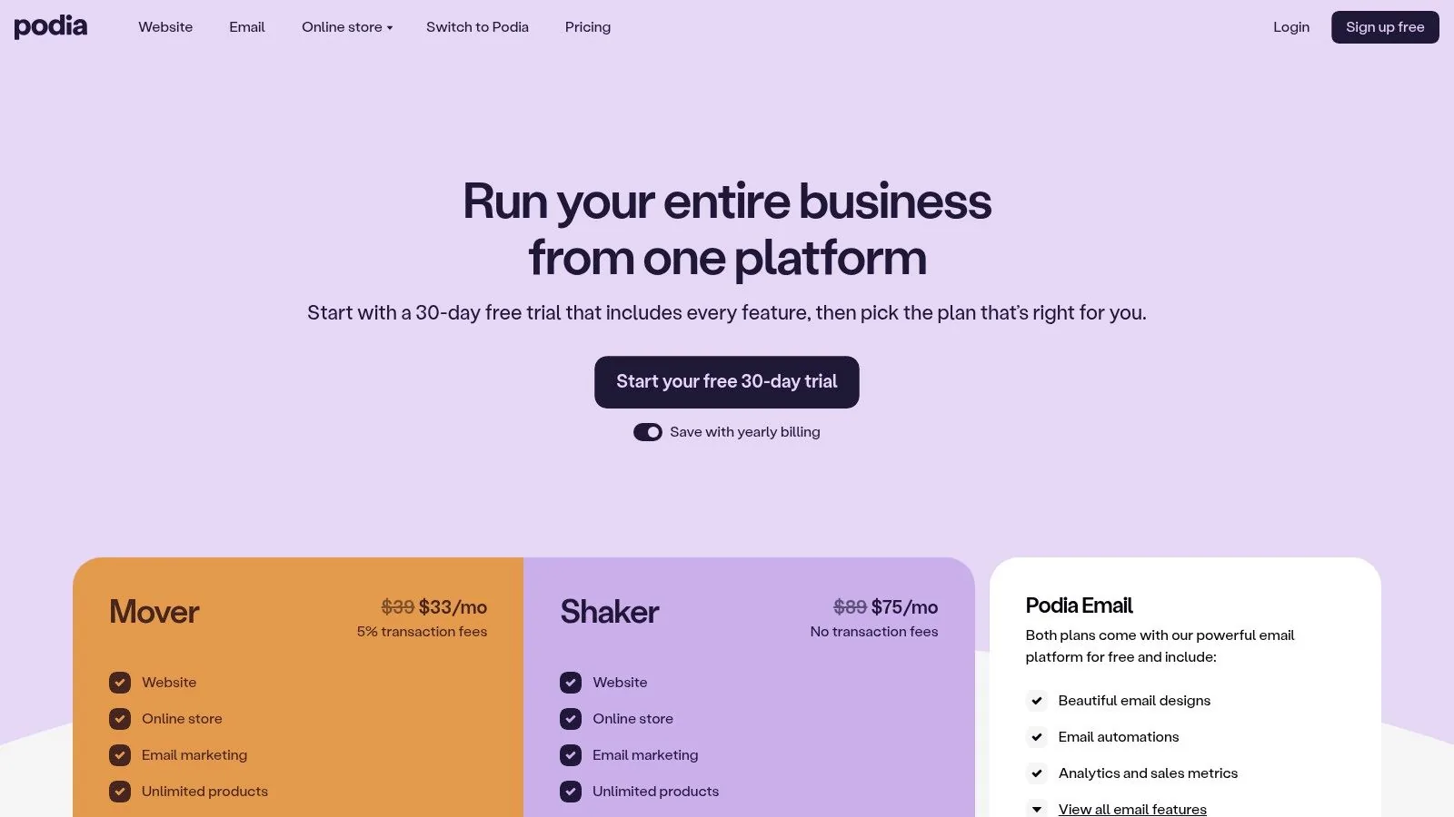 Podia platform