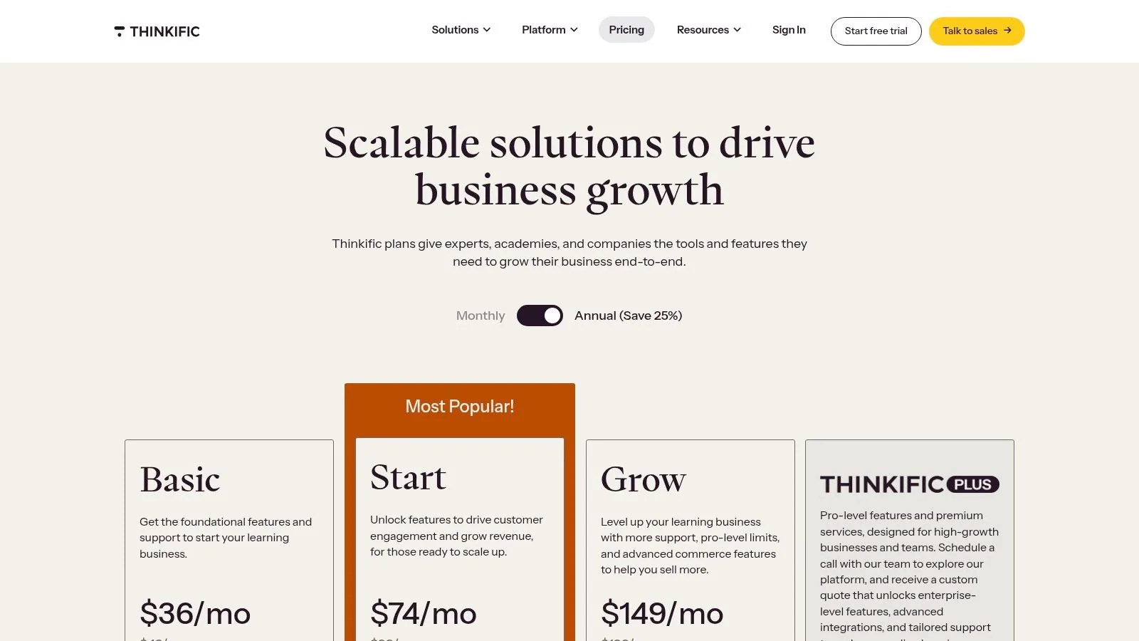 Thinkific platform
