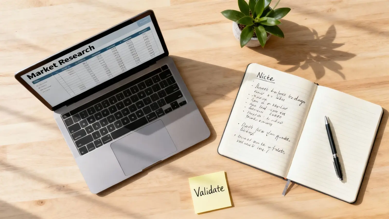 A person typing on a laptop with a notebook and coffee nearby, symbolizing the ebook creation process.