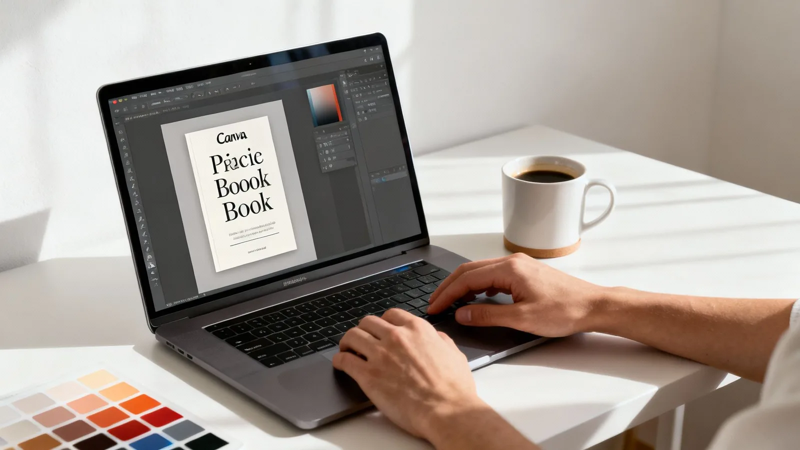 Projektowanie ebooka na laptopie