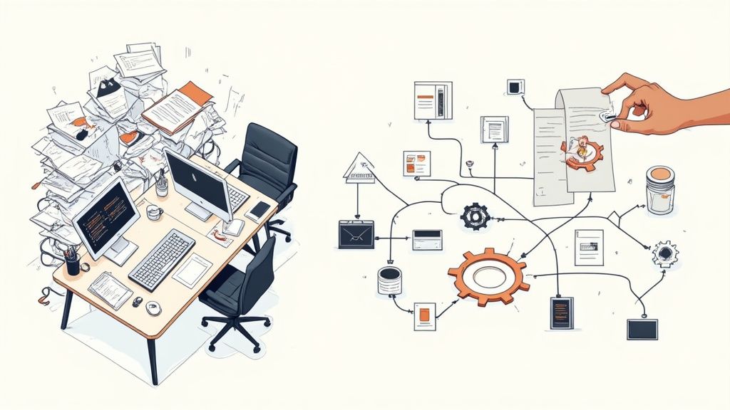 Odkryj czym jest optymalizacja procesów biznesowych. Dowiedz się jak ją wdrożyć, by odzyskać czas i skutecznie skalować swój biznes online.