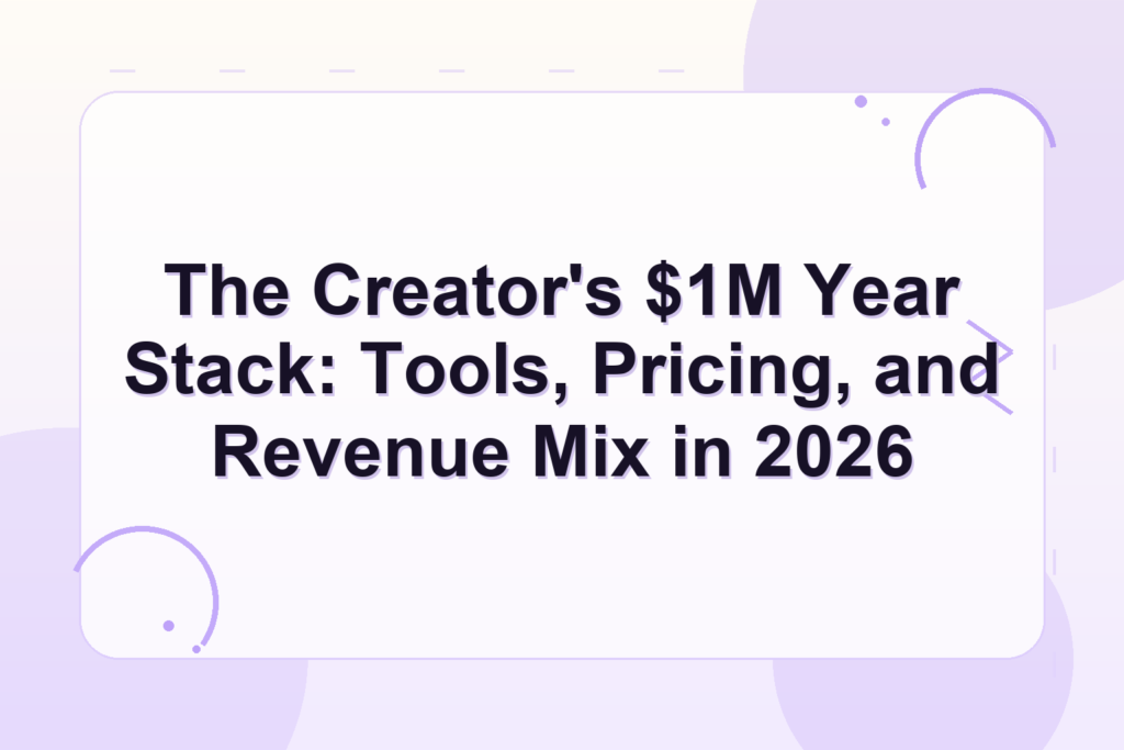 creator 1 million year stack — The Creator's $1M Year Stack: Tools, Pricing, and Revenue Mix in 2026