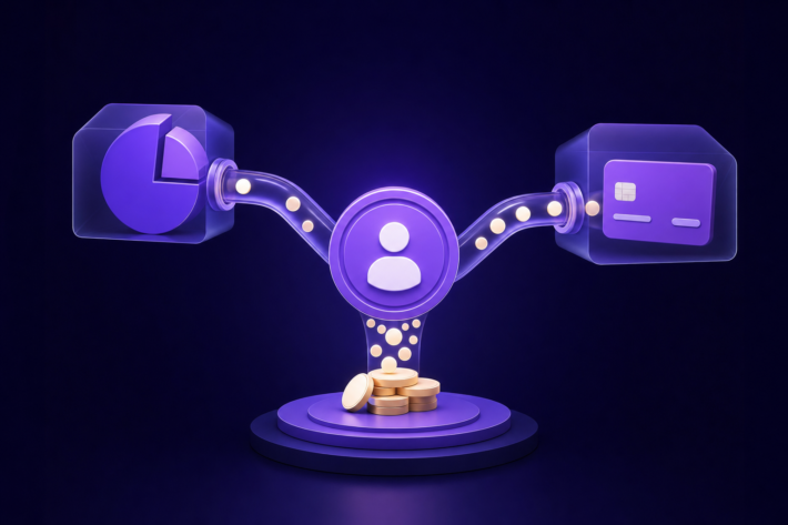 platform fee vs processor fee — cross-cutting editorial illustration