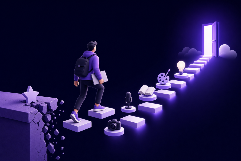 thinkific free plan — courses editorial illustration